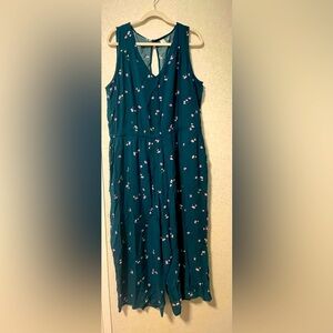 Old Navy Teal Floral Jumpsuit